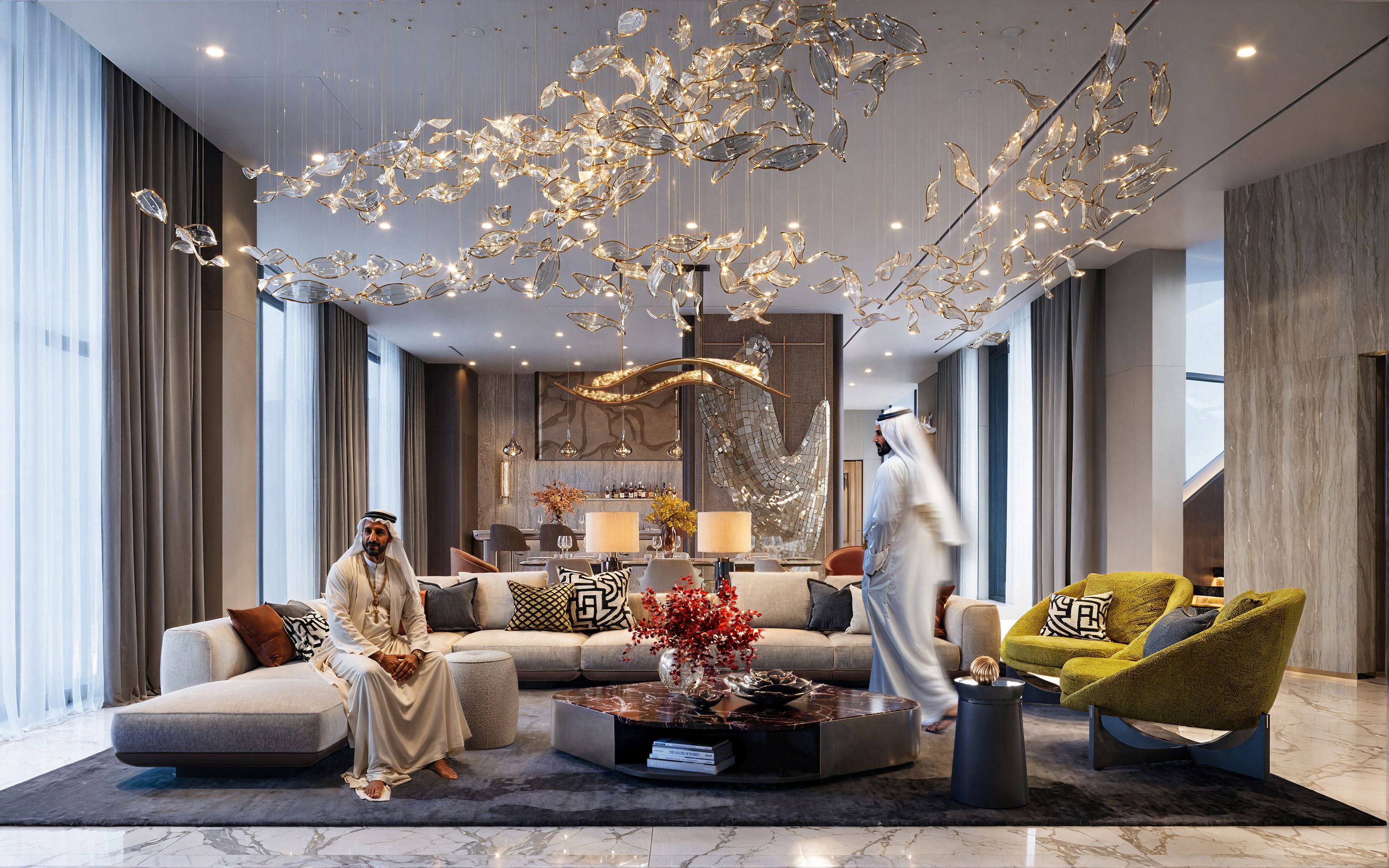Luxurious light-toned residence interior in Abu Dhabi | Interiors by ...