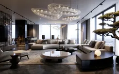 Interior of a luxury penthouse in the USA