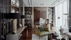Премиальный дизайн интерьера квартиры в Москве-Сити от бюро Studia 54
