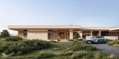 Architectural project of a villa in light shades with a home cinema Architectural project of a villa in light shades with a home cinema